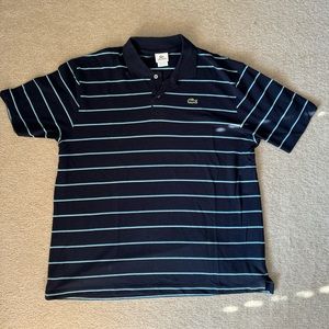 Lacoste Sport Men’s Size 6 Striped Polo Shirt Blue. Great condition